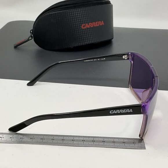 Carrera 6630 Shield Flat Top Sunglasses 03D4TJ Violet Shaded Black main image 8